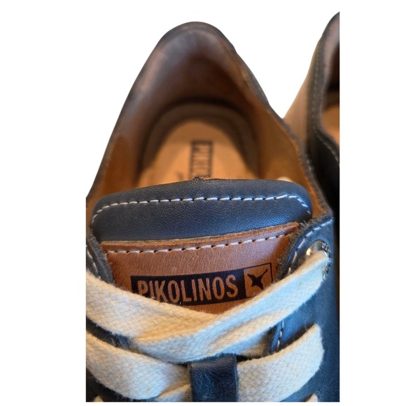 Pikolinos Womens Blue Gray Leather Lace Up Comfort boho Sneakers Artisan Size 37 - Picture 7 of 14